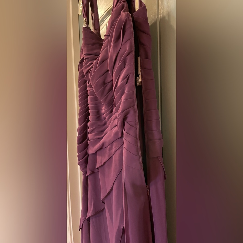 Jade by Jasmine J4425 Mother of the Bride Purple Plum Ruffle Formal Long Gown - Picture 14 of 16